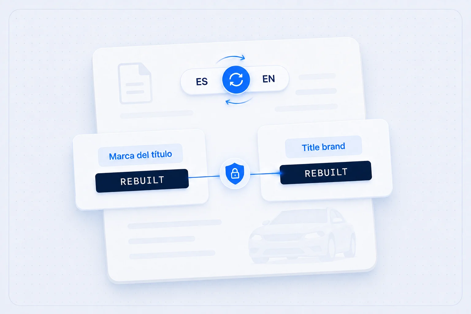 The same record value shown in Spanish and in English.